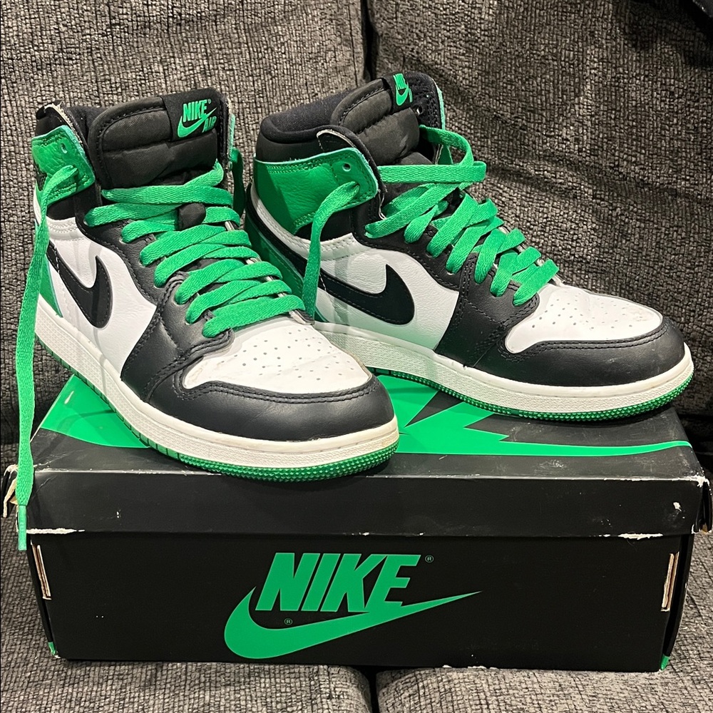 Air Jordan’s Nike Kid's Black and Green Sneakers